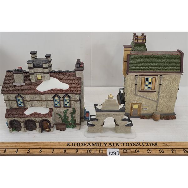LOT OF 2 - DICKENS VILLAGE SERIES - SCOTLAND YARD STATION & VICTORIAN UNIVERSITY  