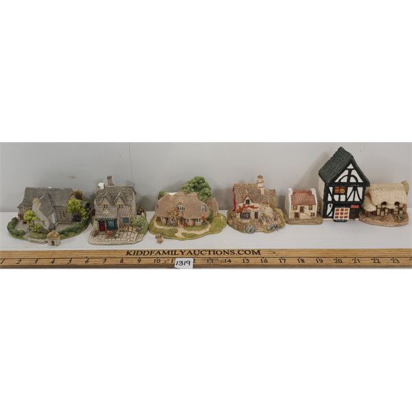 LOT OF 7 - LILLIPUT LANE MINIATURE VILLAGE - INCL VICTORIA COTTAGE & VILLAGE SCHOOL 