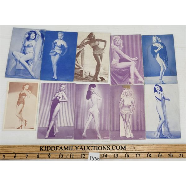 LOT OF 10 - PIN UP GIRL PHOTO CARDS