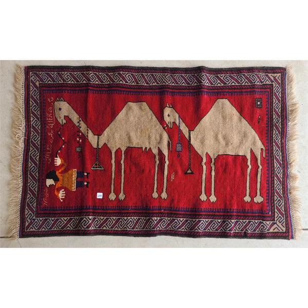 HAND KNOTTED PERSIAN PICTORIAL RUG 