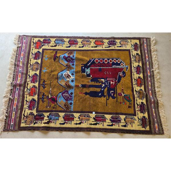 HAND KNOTTED PERSIAN PICTORIAL RUG 