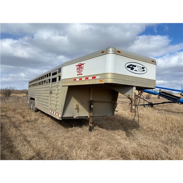 (Selling offsite, Ashmont, PH (780) 646-0727 ) Approx. 2013 4- Star aluminum 30 ft Triple axle stock