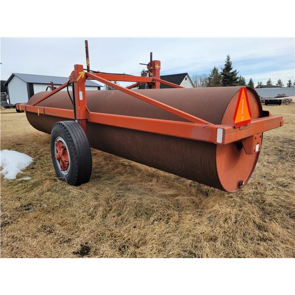 Denis Chenard 19 ft Land roller c/w transport, approx. 48" drum  7/16 thick, hyd. Lift. Located in N
