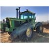 Image 33 : JD 7020 4x4 Tractor, running, CAB c/w roll bar, 7052 hrs, 8 spd with hi & low, 23.1 x 30 Singles, 10