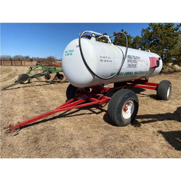 Anhydrous tank c/w wagon, 14L-16.1SL tires (needs to be recertified)