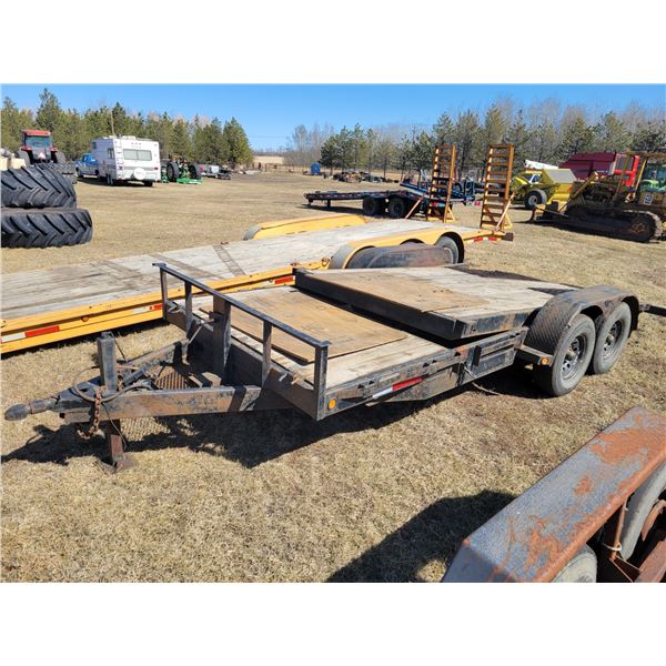 2009 Ball hitch tandem axle tilt trailer, solid, 2 5/16 ball, 48" solid deck c/w 182" tilting deck, 