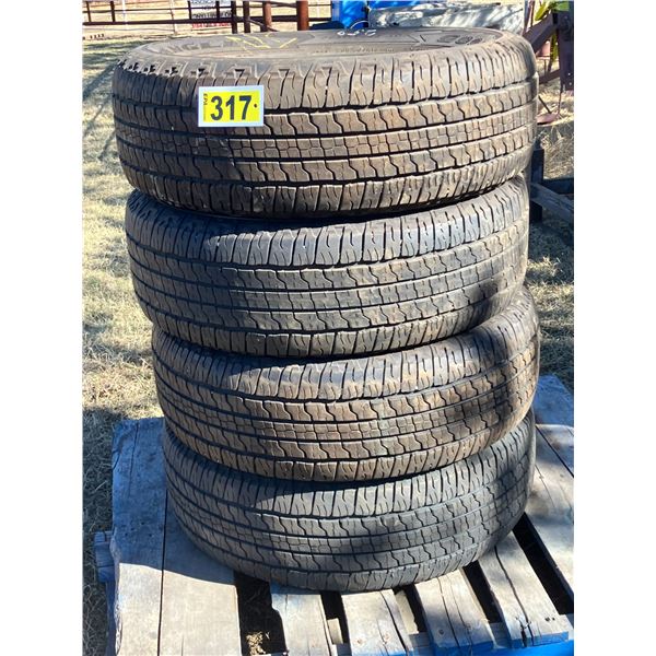 (So much each x 4). Goodyear wrangler tires.  265/65/R18. M/S