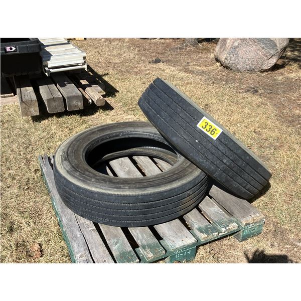 (So much each x 2) Bridgestone tires. 245/75R22.5 Low profile radial.