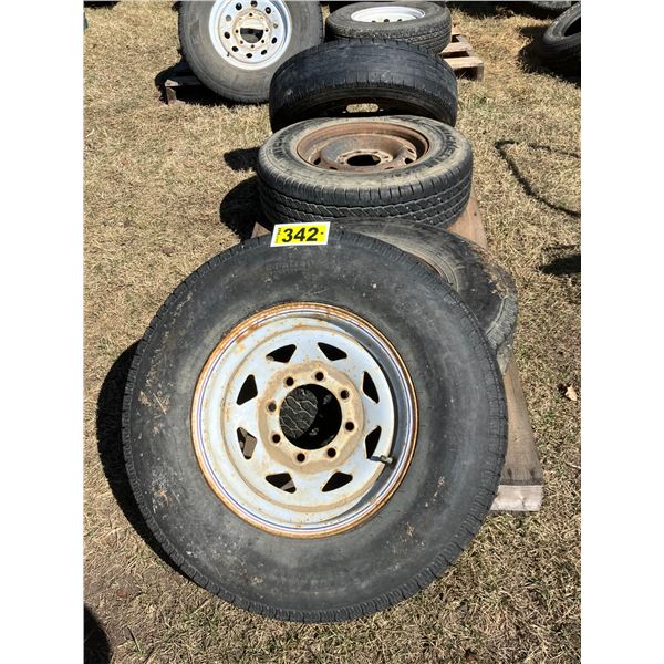 (Selling all together)  4- tires. 8 hole rims. Selling all together.