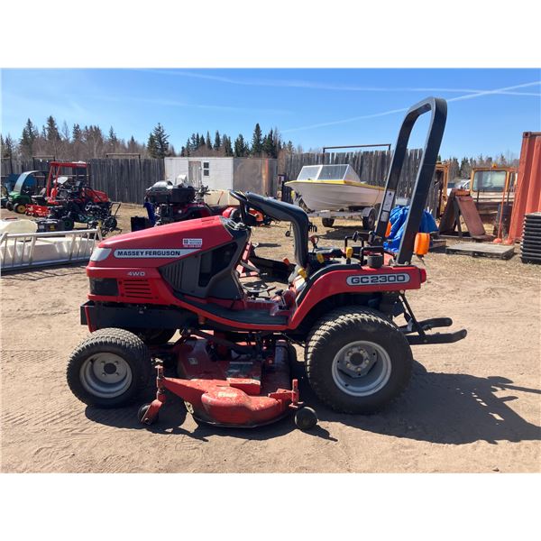 (Lots 363 & 364 are a Group Lot) MF GC2300 Diesel 4x4 Mower, 60", 595 hrs, hyd. drive, 3 pt, roll ba