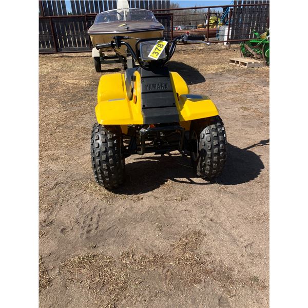 1985 Yamaha 4 Mota Quad, 2 wd, approx. 20 hrs use, showroom cond. Runs good, SN. JY55X009GC069650, P