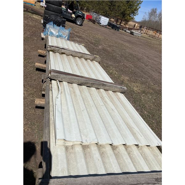 5- 47" x 172" sheets of metal clad, white/beige, 2- are bent on the side (Selling all together)