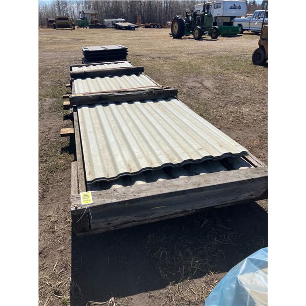 Approx. 21- sheets of 47" x 196" metal clad, white/beige (Selling all together)