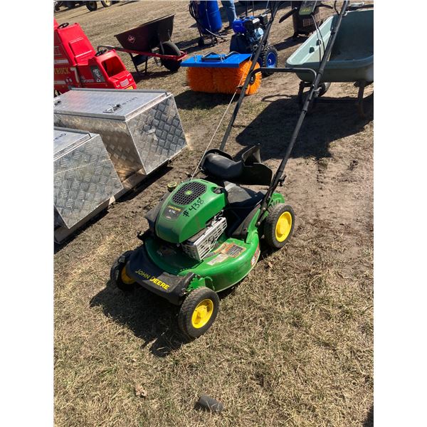 John Deere 20" lawn mower. S/P rear and side discharge, runs
