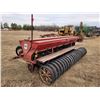 Image 2 : IH 100 press drill 12 Ft, C/W grass & fertilizer rubber packers, hyd. Ram & 2 newer front tires