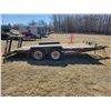 Image 2 : Flat deck Trailer, 80" X 16 ft 4" c/w 2 ft dovetails & 38" ramps, approx. 2- 3,000 lb axles (Serial 