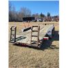 Image 3 : Flat deck Trailer, 80" X 16 ft 4" c/w 2 ft dovetails & 38" ramps, approx. 2- 3,000 lb axles (Serial 