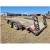 Image 4 : Flat deck Trailer, 80" X 16 ft 4" c/w 2 ft dovetails & 38" ramps, approx. 2- 3,000 lb axles (Serial 