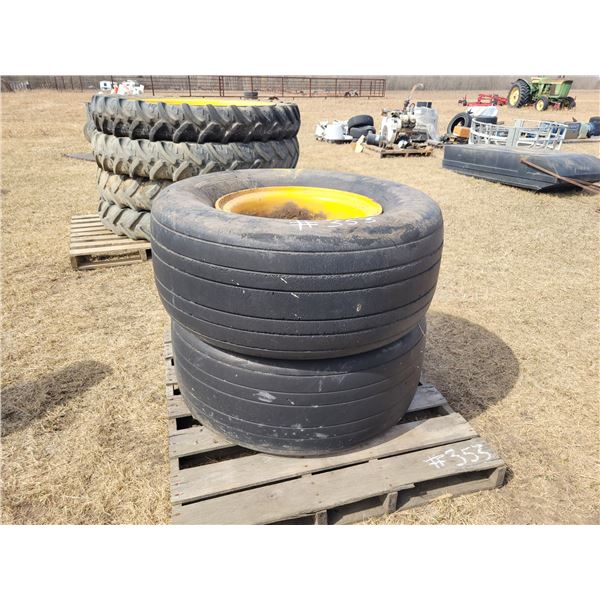 (So much each x 2) Used H46x18-20 c/w 10-hole rims, Located in N.Side field