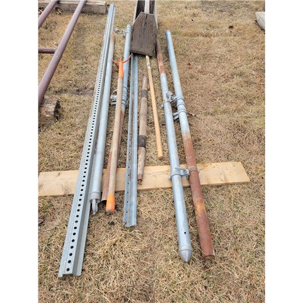 2- Sign posts, 4- Fence posts & wood tool box