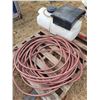 Image 1 : Approx. 14-gal sprayer tank (new) & roll of good brown garden hose