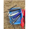 Image 2 : 2- Jerry cans, 4- grease guns, booster cables & tire wrench