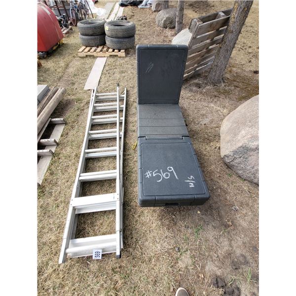 Featherlite step ladder & black truck box