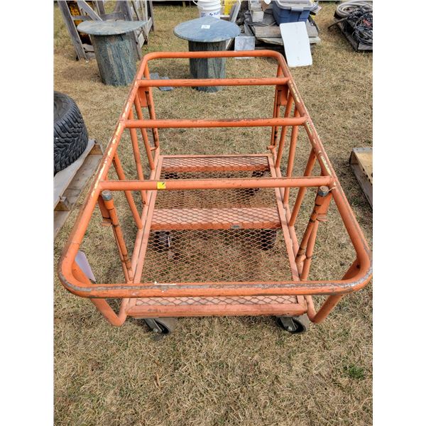 Orange 6 wheel cart