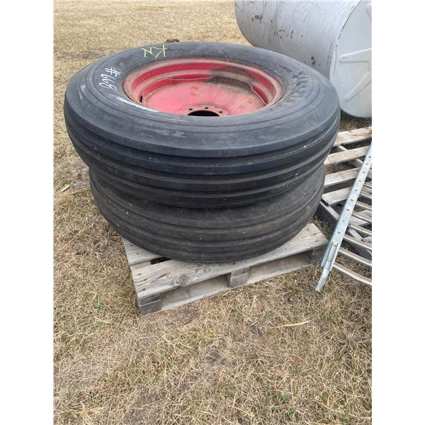 2-11.25X24 tires c/w 8 hole rims