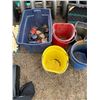 Image 2 : Rub & plastic pails, misc. pipe, barrel, seats