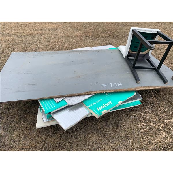 3/4" plywood, insulation