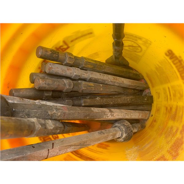 Pail c/w quantity of jack hammer, points, chisels etc