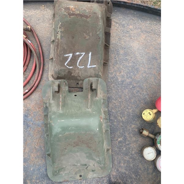 2- green metal wheel chucks