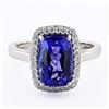 Image 1 : 3.65 ctw Tanzanite and 0.33 ctw Diamond Platinum Ring