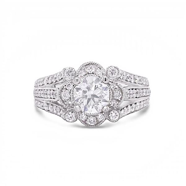 0.80 ctw CENTER Diamond Platinum Ring (1.54 ctw Diamonds)