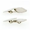 Image 5 : Antique Art Deco 14k White Gold Hand Etched & Engraved Rectangular Cufflinks