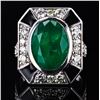 Image 1 : 6.68 ctw Emerald and 1.37 ctw Diamond 18K White Gold Ring (GIA CERTIFIED)