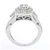 Image 7 : 14k White Gold 1.42 ctw Illusion Set Diamond w/ Halo Twisted Sides Engagement Ri