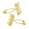 Image 3 : Men's Solid 14k Yellow Gold Nugget Textured Polished Finish Square Cuff Links