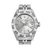 Image 2 : Rolex Ladies Stainless Steel Silver Index 18K White Gold Diamond Bezel Date Watc