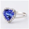 Image 2 : 2.40 ctw Tanzanite and 0.30 ctw Diamond 18K White Gold Ring