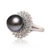 Image 2 : 12.0mm Tahitian Cultured Pearl and 1.37 ctw Diamond 14K White Gold Ring