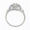 Image 9 : Antique Platinum 1.08 ctw GIA European Diamond Solitaire Sapphire Engagement Rin