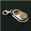 Image 1 : 14K TT Gold .18 ctw Diamond Lady Bug Baby Lucky Shoe Charm Lobster Clasp Pendant