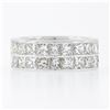 Image 5 : 14k White Gold 6.0 ctw Princess Channel Diamond Dual Double Row Eternity Band Ri