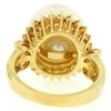 Image 5 : 18K Yellow Gold LARGE 13.3mm South Sea Pearl Ring w/ Marquise & Round Diamonds