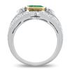 Image 4 : 0.86 ctw Emerald and 1.44 ctw Diamond 18KT White and Yellow Gold Ring