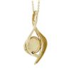 Image 5 : Estate 14k Gold Oval Cabochon Bezel Australian Opal Solitaire Pendant Necklace