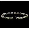 Image 3 : 14KT White Gold 11.20 ctw Green Sapphire and Diamond Bracelet