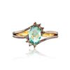Image 1 : 0.50 ctw Aquamarine and 0.12 ctw Diamond Silver Ring